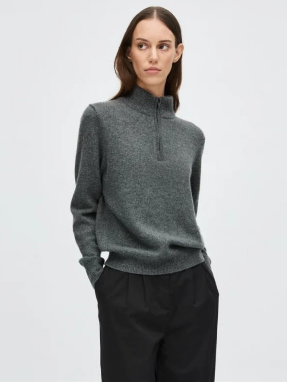 Quince Quarter Zip 100% Mongolian Cashmere Sweater